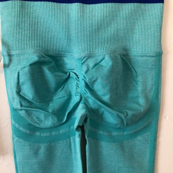 FINAL! NIB! SHEIN 2 PIECE TURQUOISE ATHLETIC YOGA WORKOUT GYM LOUNGE OUTFIT - Picture 5 of 8